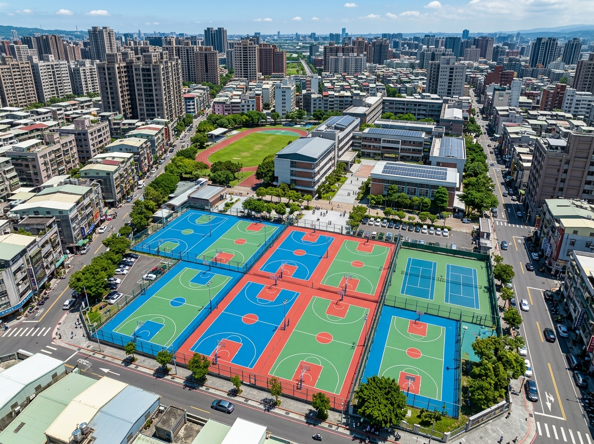 河源市混合型塑胶跑道硅PU篮球场 - 一站式服务